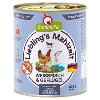 GranataPet Liebling's Mahlzeit 6 x 800 g - Bílé ryby a drůbež