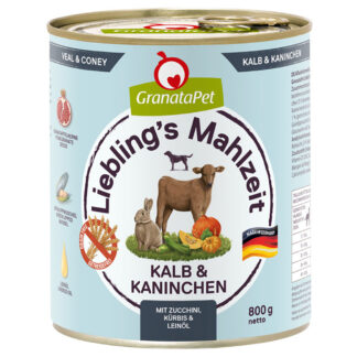 GranataPet Liebling's Mahlzeit  6 x 800 g - Telecí & králík