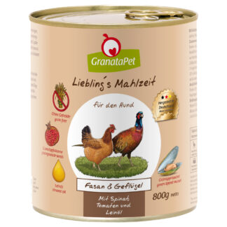 GranataPet Liebling's Mahlzeit 6 x 800 g - Bažant & drůbeží