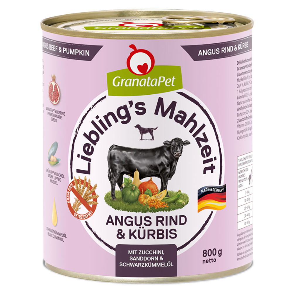 GranataPet Liebling's Mahlzeit 6 x 800 g - hovězí Angus s dýní