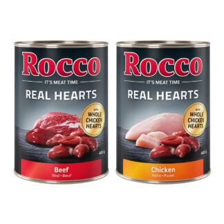 Výhodné balení: Rocco Real Hearts 24 x 400 g - 2 různé druhy
