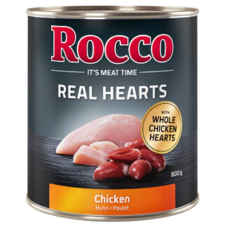 Výhodné balení: Rocco Real Hearts 24 x 800 g - kuřecí s celými kuřecími srdci