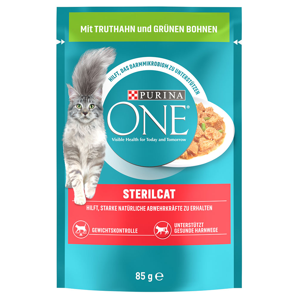 PURINA ONE SterilCat - s krůtím a zelenými fazolkami (52 x 85 g)