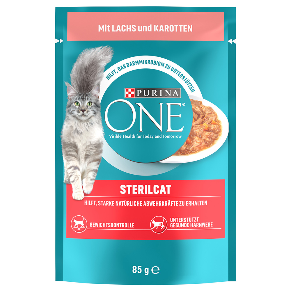 PURINA ONE SterilCat - s lososem a mrkví (52 x 85 g)