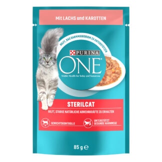PURINA ONE SterilCat - výhodné balení: s lososem a mrkví (52 x 85 g)