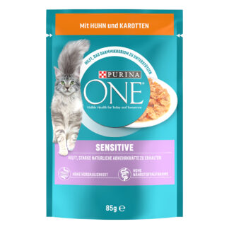 PURINA ONE Sensitive - s kuřecím a mrkví 52 x 85 g