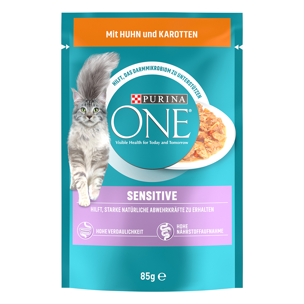PURINA ONE Sensitive - s kuřecím a mrkví 52 x 85 g