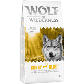 Výhodné balení: 2 x 12 kg Wolf of Wilderness granule - Adult Sunny Glade - zvěřina