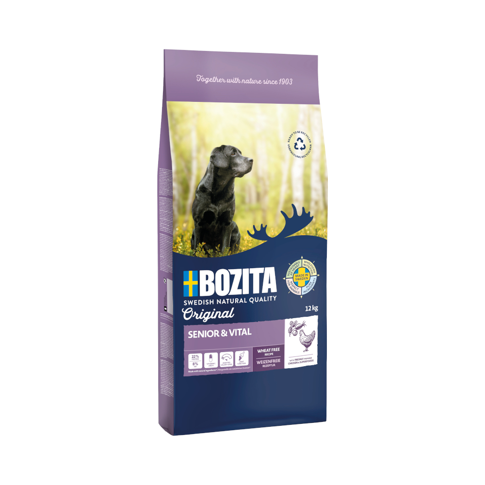 Bozita Original Senior & Vital s kuřecím - bez pšenice - 2 x 12 kg