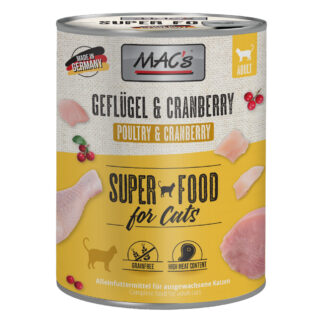 Výhodné balení MAC's Cat 12 ks (12 x 800 g) - Drůbeží a brusinky