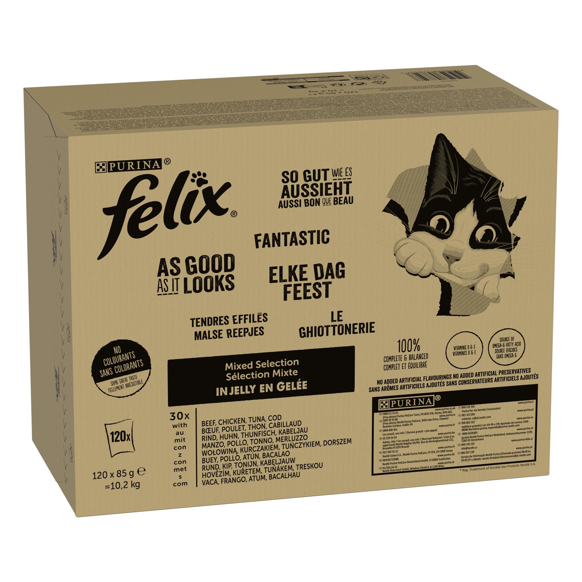 Jumbobalení Felix ("So gut...") kapsičky 120 x 85 g - rybí mix (tuňák