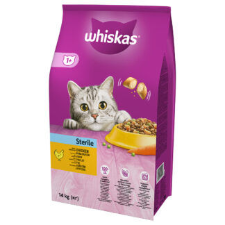 Whiskas 2 x 14 kg - 1+ sterile kuřecí