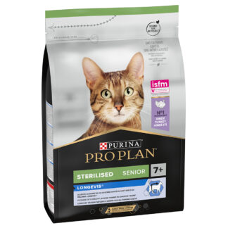 PURINA PRO PLAN Sterilised Senior 7+ Longevis krůtí - Výhodné balení 3 x 3 kg