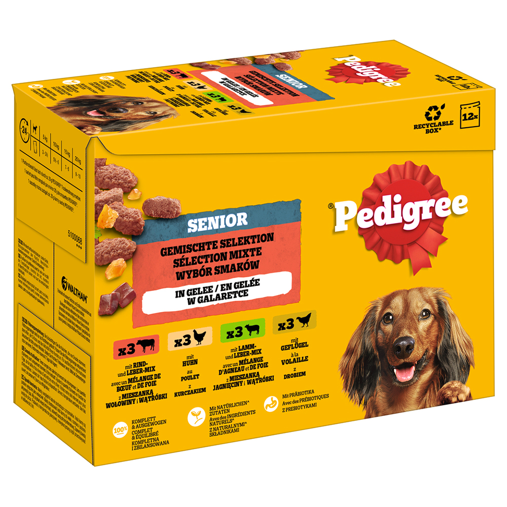 Pedigree Senior Multipack kapsičky - Výhodné balení: Výběr v želé (4 druhy) 96 x 100 g
