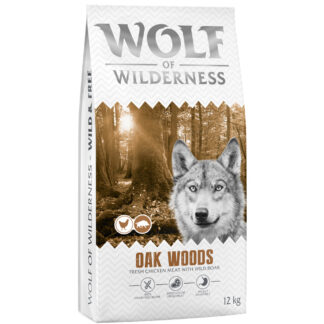 Wolf of Wilderness Adult "Oak Woods" divočák - bez obilovin - výhodné balení: 2 x 12 kg nová receptura