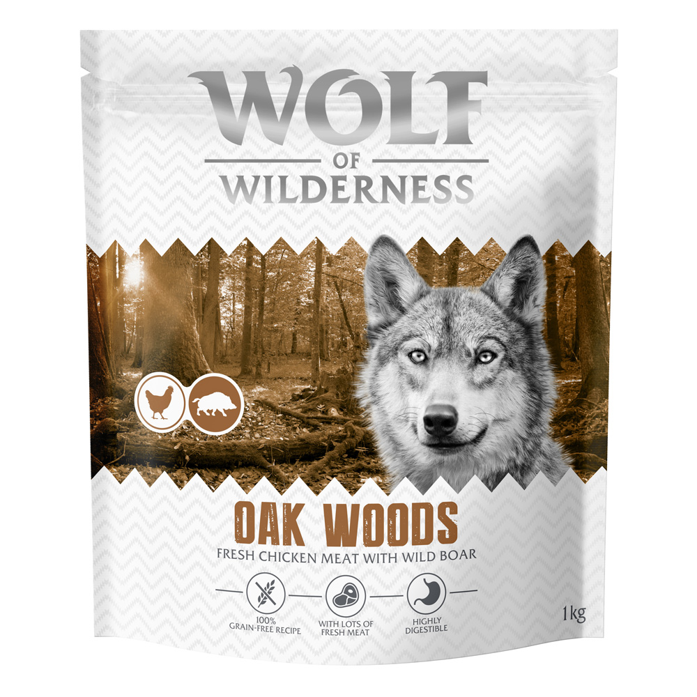 Wolf of Wilderness Adult "Oak Woods" divočák - bez obilovin - výhodné balení: 4 x 1 kg nová receptura