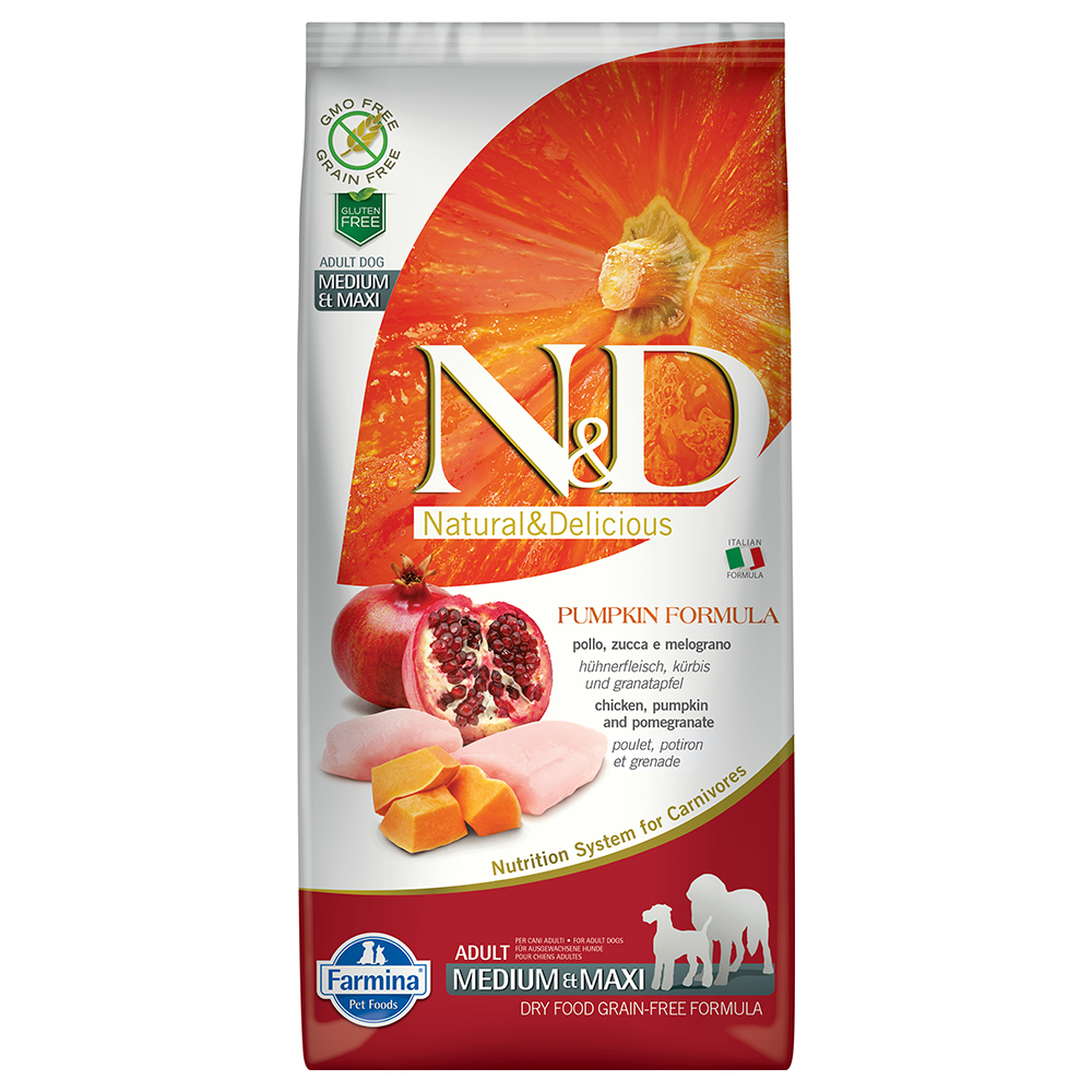 Farmina N&D Pumpkin Grain Free Adult Medium/Maxi Chicken & Pomegranate - 2 x 12 kg