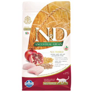 Famina N&D Ancestral Grain Adult Neutered Chicken & Pomegranate - 2 x 1