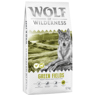 Wolf of Wilderness Senior "Green Fields" kuřecí s jehněčím - bez obilovin - Výhodné balení: 2 x 12 kg nová receptura
