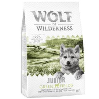 Wolf of Wilderness Junior "Green Fields" jehněčí- bez obilovin - 5 x 1 kg