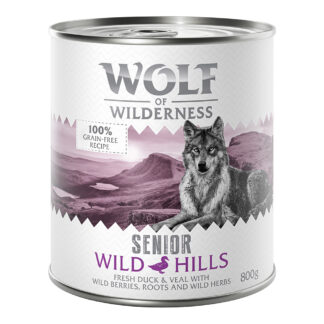 Výhodné balení: Wolf of Wilderness Senior 12 x 800 g - Wild Hills - kachní & telecí