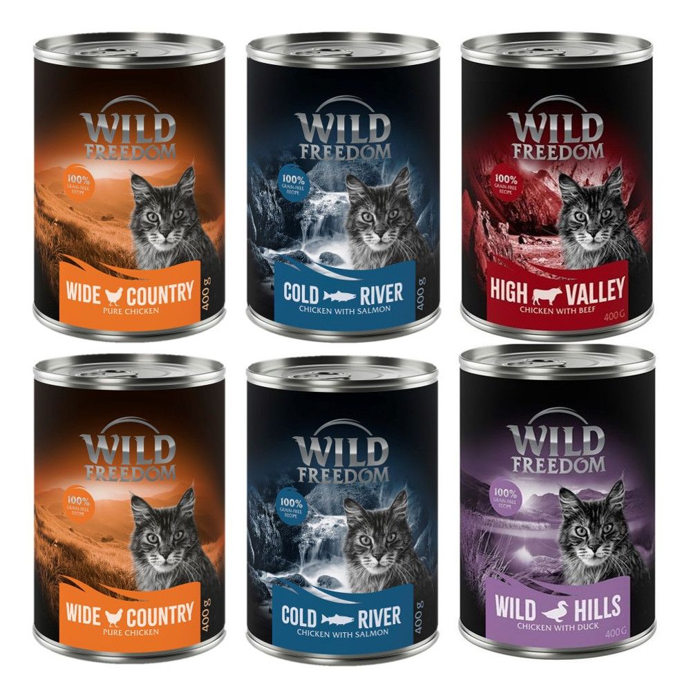 Výhodná balení Wild Freedom Adult 24 x 400 g - Smíšené balení II (2 x kuřecí