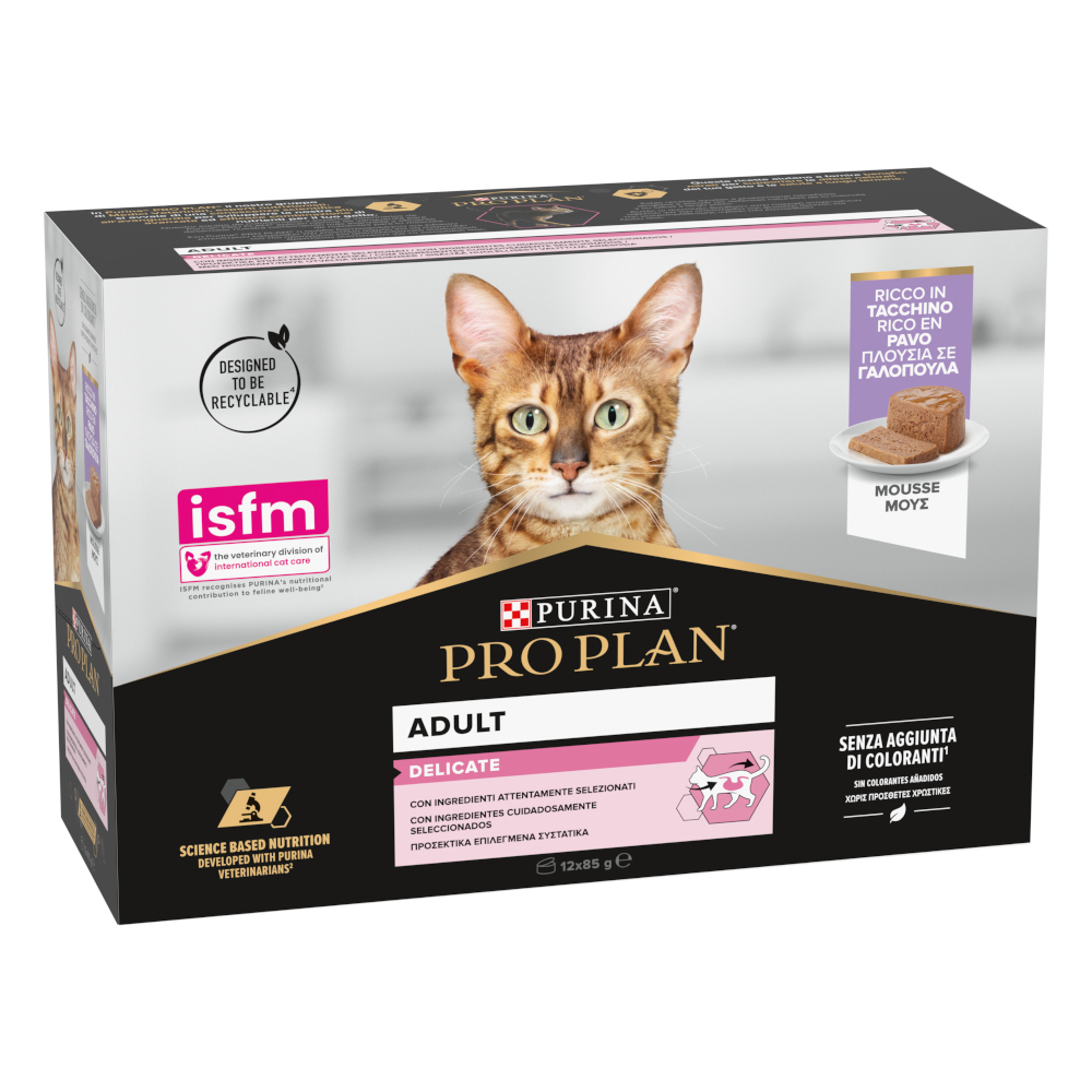PURINA PRO PLAN Cat Delicate - výhodné balení: krocaní pěna 36 ks (36 x 85 g)