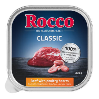 Rocco Classic mističky 27 x 300 g - hovězí s drůbežími srdíčky
