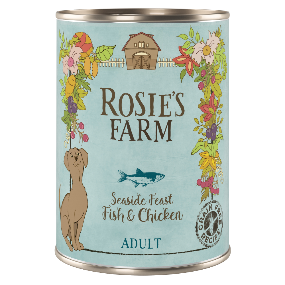 Výhodné balení Rosie's Farm Adult 24 x 400 g - Ryby & Kuře