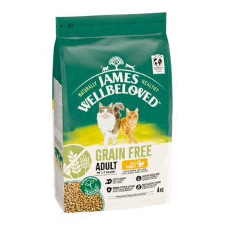 James Wellbeloved Grain Free Adult Cat Hypoallergenic granule krůtí - Výhodné balení: 3 x 4 kg
