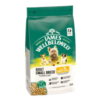 James Wellbeloved Adult Small Breed Dog Hypoallergenic krůtí a rýže - výhodné balení: 3 x 1