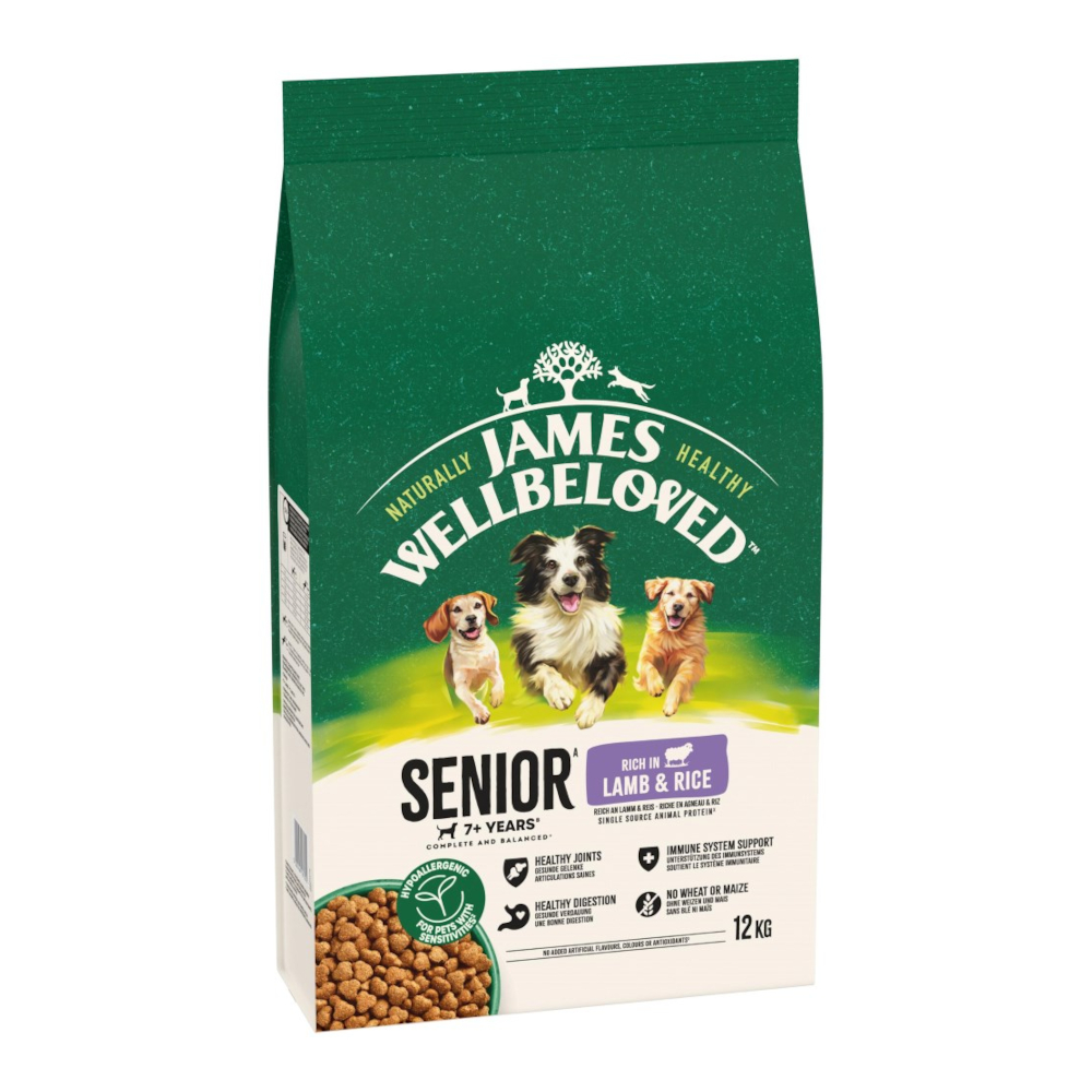 James Wellbeloved Senior Dog Hypoallergenic jehněčí & rýže - výhodné balení: 2 x 12 kg