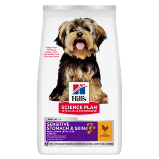 Hill's Science Plan Adult 1+ Sensitive Stomach & Skin Small & Mini s kuřecím - 3 kg