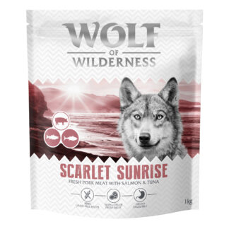 Wolf of Wilderness "Scarlet Sunrise" losos a tuňák - bez obilovin - výhodné balení: 4 x 1 kg nová receptura