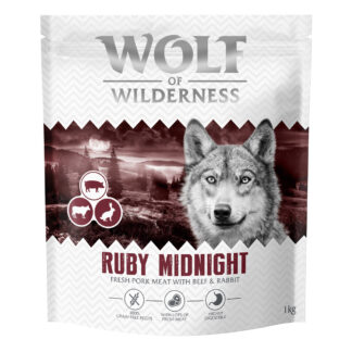 Wolf of Wilderness "Ruby Midnight" hovězí a králičí - bez obilovin - výhodné balení: 4 x 1 kg nová receptura