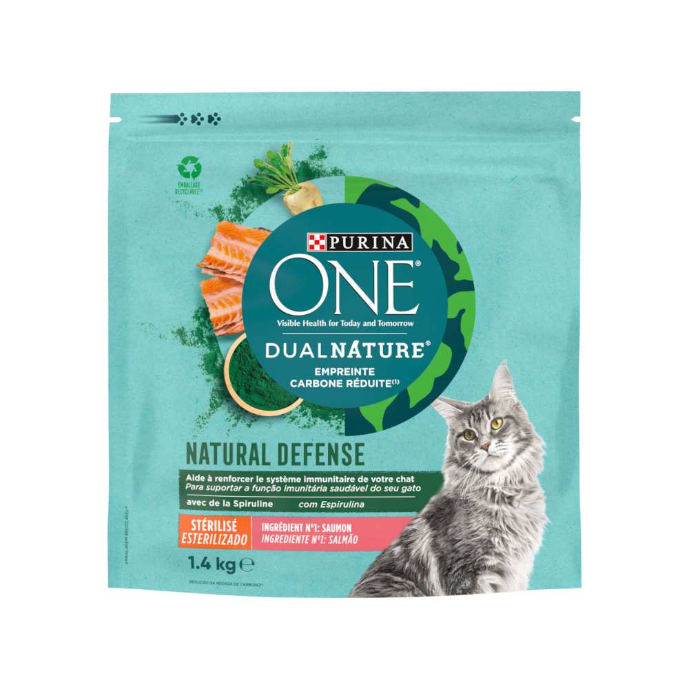 PURINA ONE Dual Nature Sterilized losos se spirulinou - výhodné balení: 3 x 1