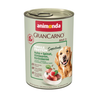 Animonda GranCarno Adult Single Protein Superfoods 24 x 400 g - výhodné balení - kuřecí + špenát