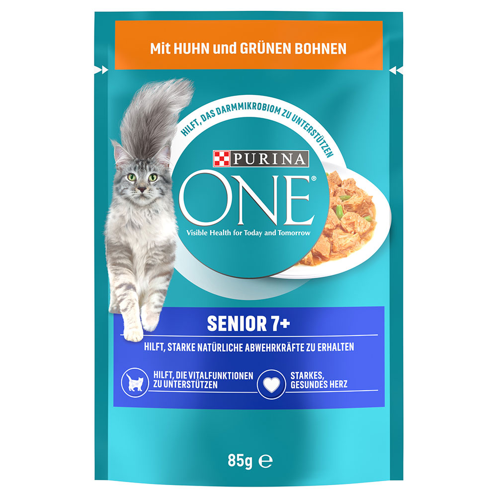 PURINA ONE Senior 7+ kuřecí - kuřecí / zelené fazolky (52 x 85 g)