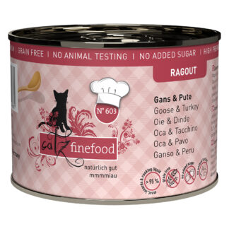 Výhodné balení catz finefood Ragout 24 x 190 g - No. 603 husí a krůtí (190 g)