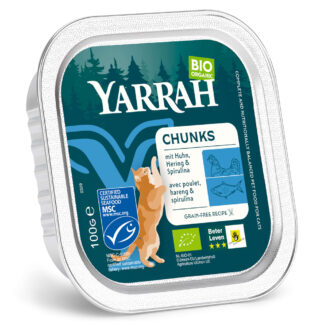 Yarrah Bio kousky v omáčce 24 x 100 g - ryba a bio spirulina