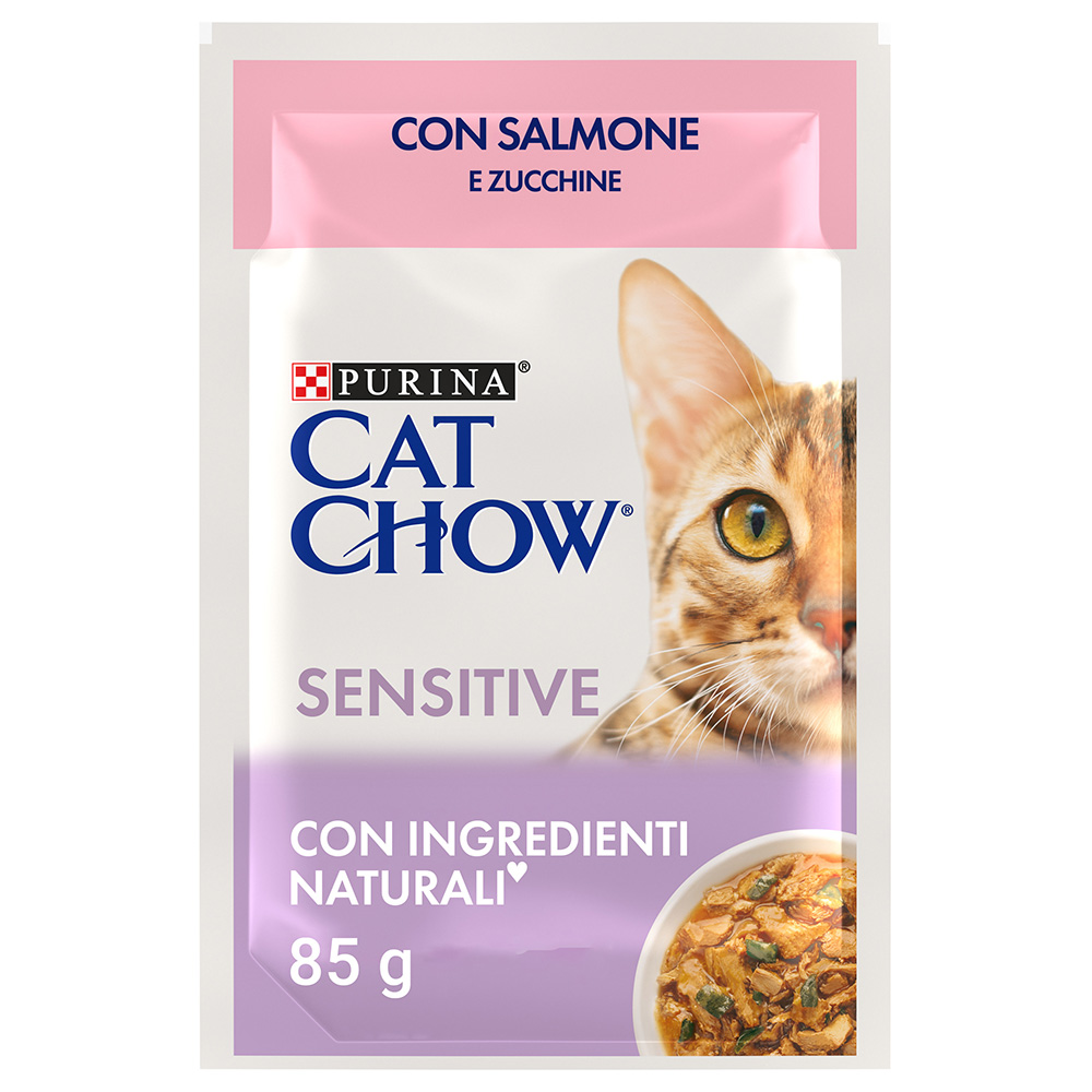 Cat Chow 2 x 26 kapsiček (52 x 85 g) - Sensitive losos a cuketa