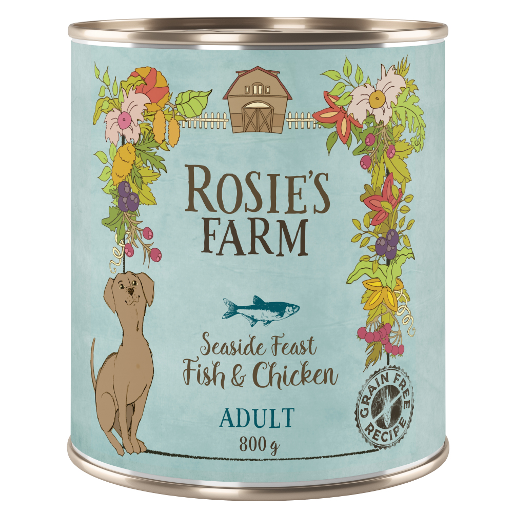 Výhodné balení Rosie's Farm Adult 24 x 800 g - kuřecí a ryby