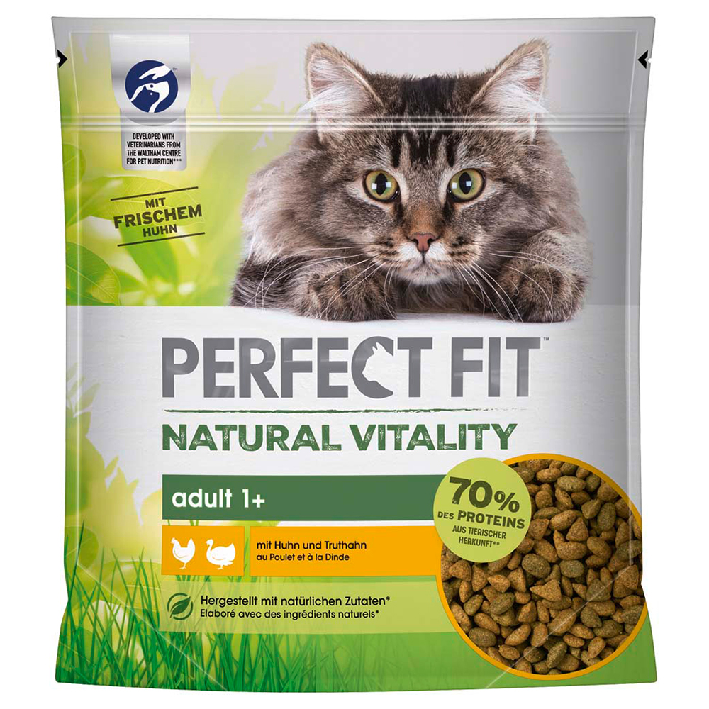Perfect Fit Cat Natural Vitality kuřecí a krůtí - výhodné balení: 2 x 650 g
