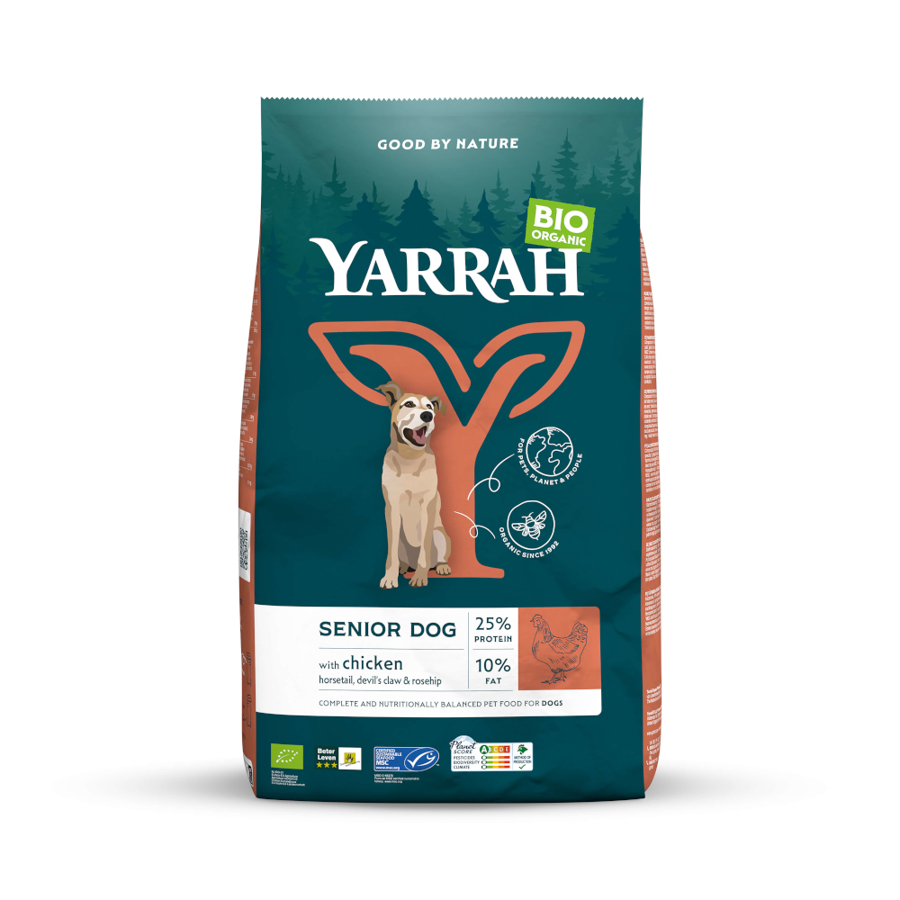 Yarrah Bio Senior s bio kuřecím - výhodné balení: 2 x 2 kg