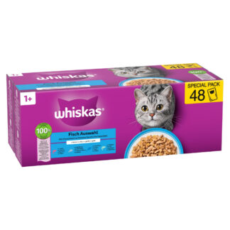 Jumbopack Whiskas 1+ Adult kapsičky 144 x 85 g - rybí výběr v želé (144 x 85 g) - Losos