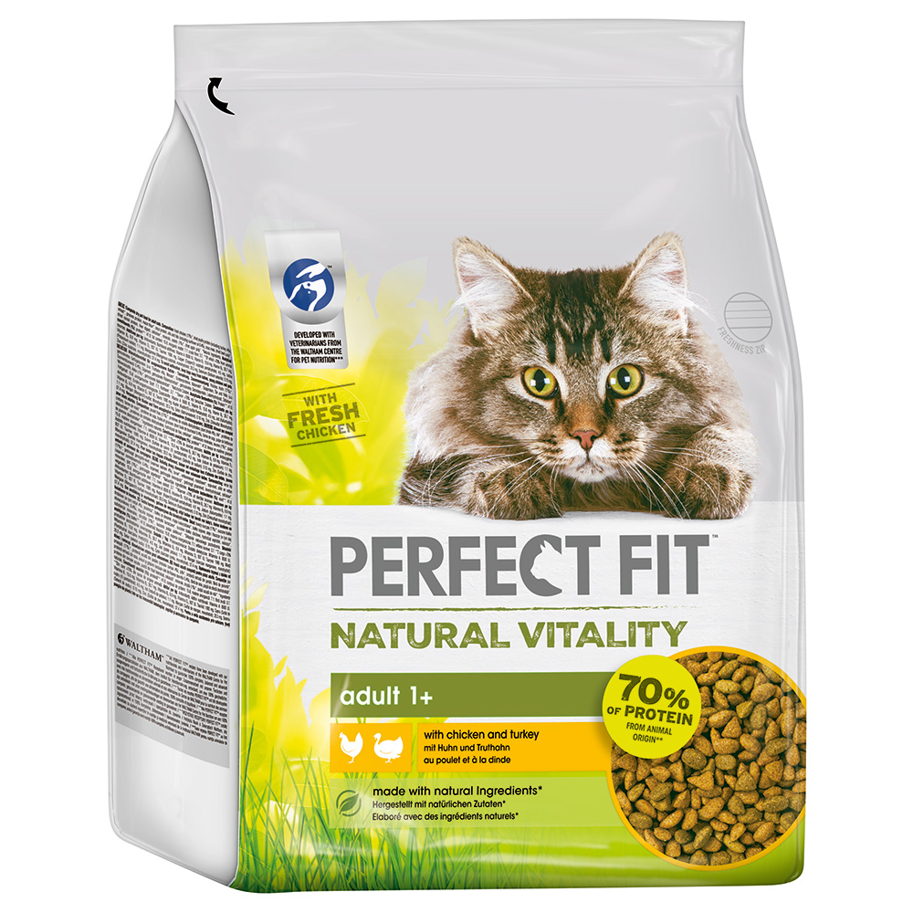 Perfect Fit Cat Natural Vitality kuřecí a krůtí - 2 x 2