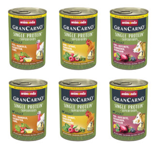 Animonda GranCarno Adult Single Protein Superfoods 24 x 400 g - výhodné balení - míchané balení Animonda GranCarno Adult Superfoods