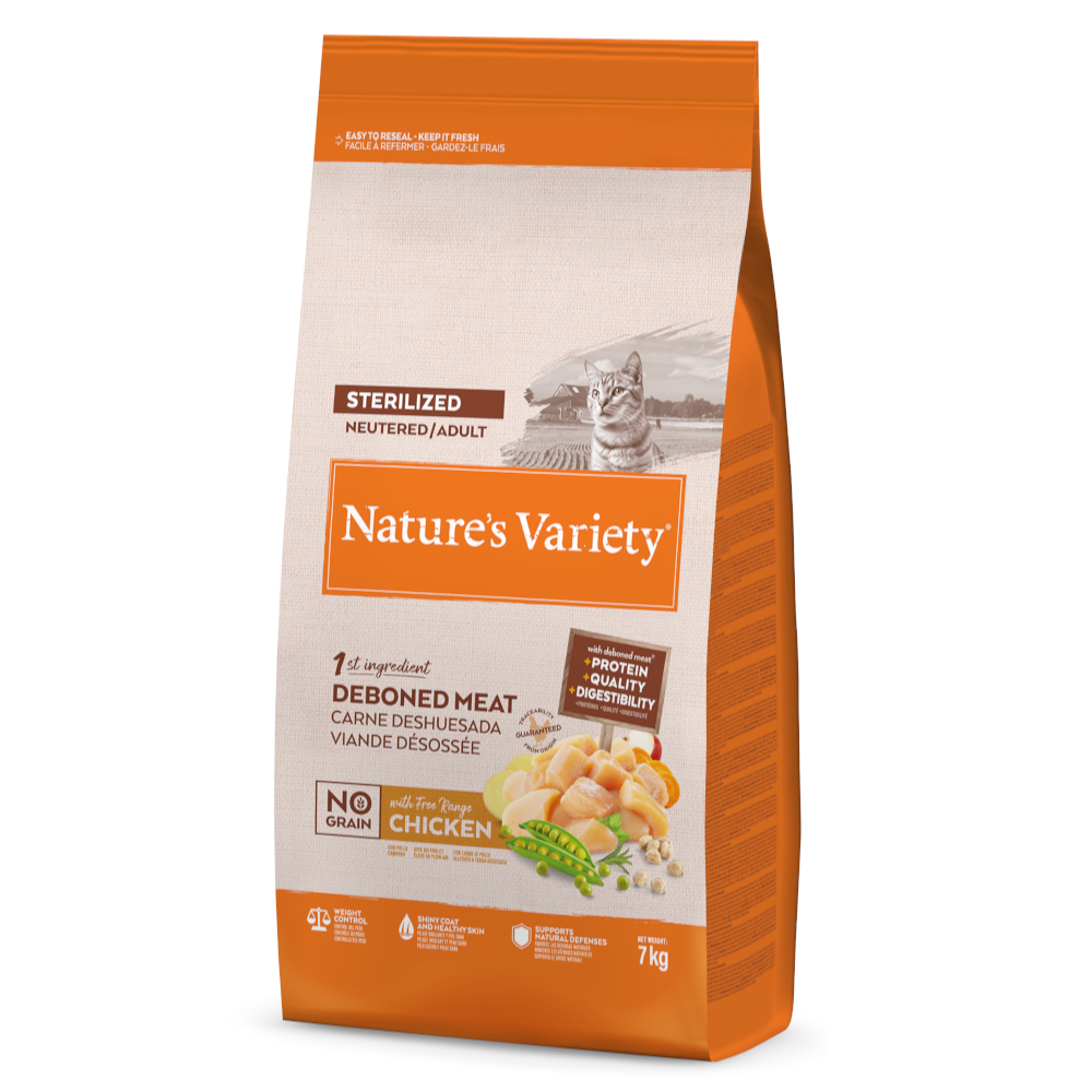 Nature's Variety No Grain Sterilized kuřecí z volného chovu - výhodné balení: 2 x 7 kg