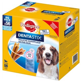 Výhodné balení! 168 x Pedigree DentaStix každodenní péče o zuby / Fresh - dentastix x 112 + dentastix fresh x 56  - pro velké psy (>25 kg)