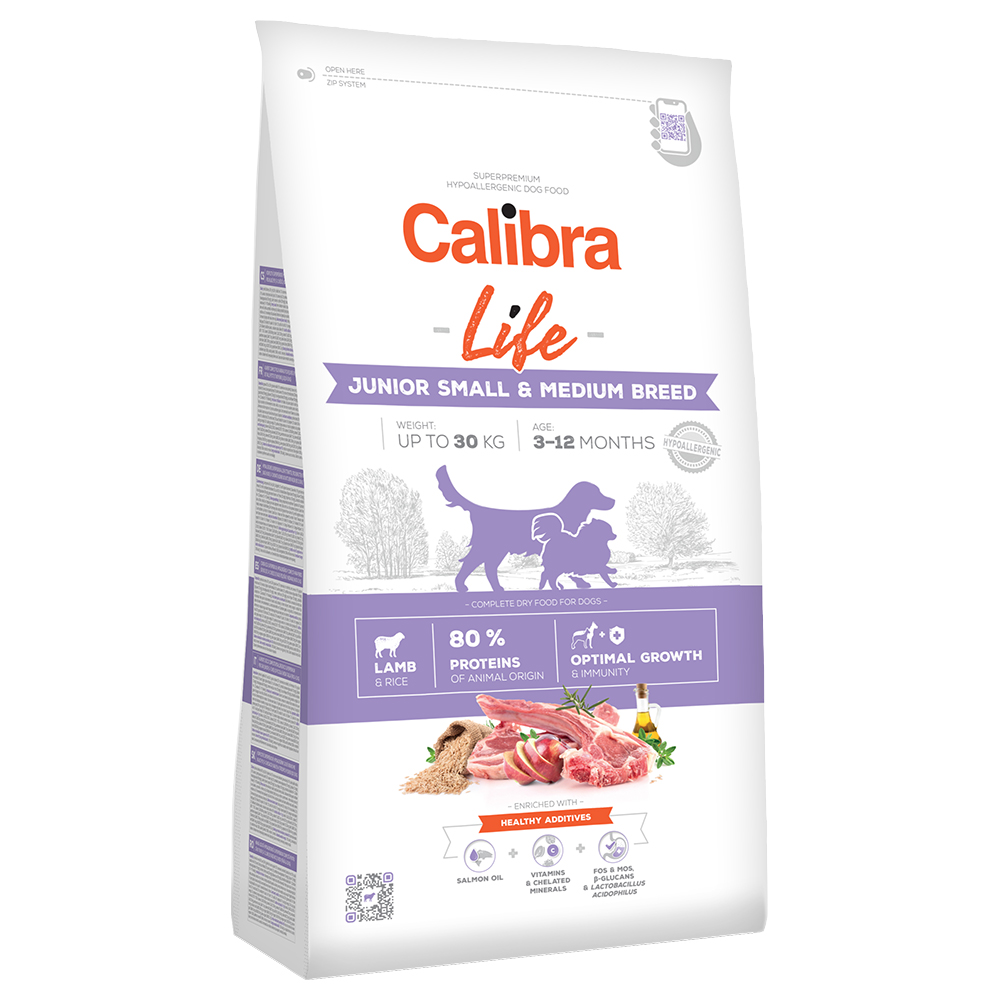 Calibra Dog Life Junior Small & Medium Breed Lamb - 12 kg